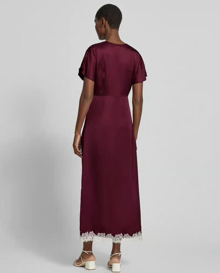 Jake*s Collection Maxi-jurk van viscose met kanten inzet - Foto 2
