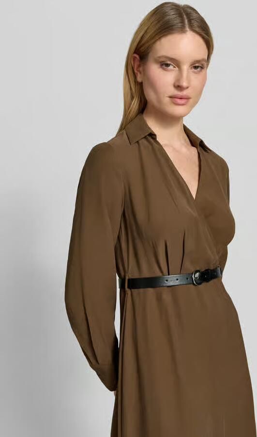 Jake*s Collection midi-jurk in wikkellook met riem