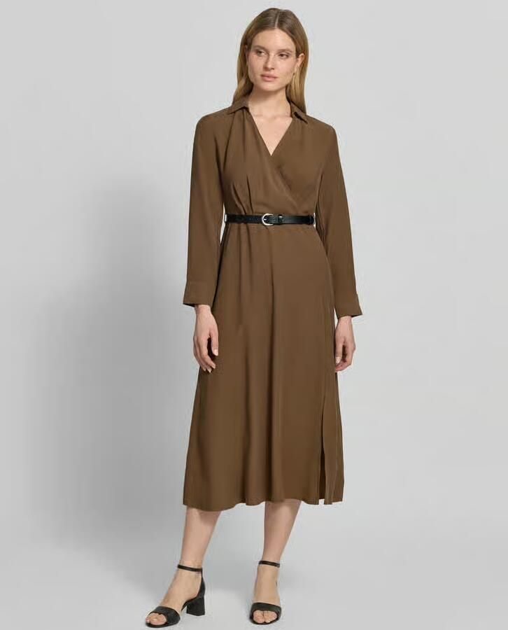 Jake*s Collection midi-jurk in wikkellook met riem - Foto 3