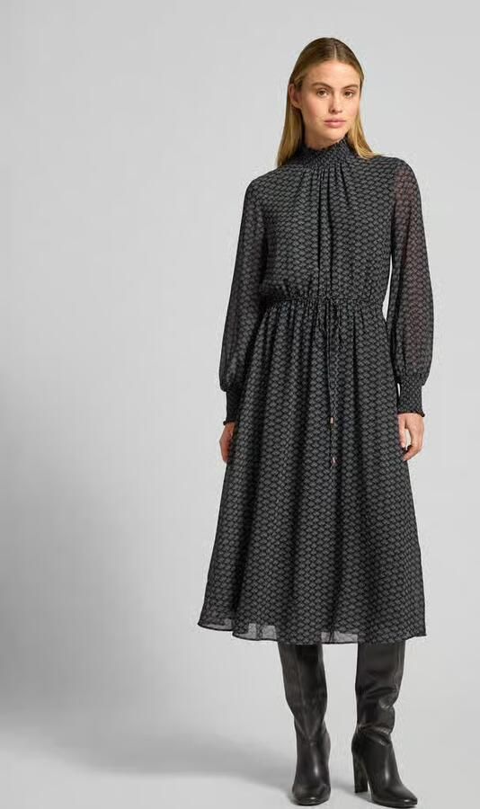 Jake*s Collection Midi-jurk met opstaande kraag met ruches - Foto 2