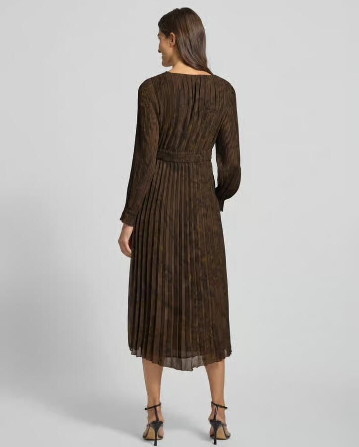 Jake*s Collection Midi-jurk met plissévouwen en V-hals - Foto 2