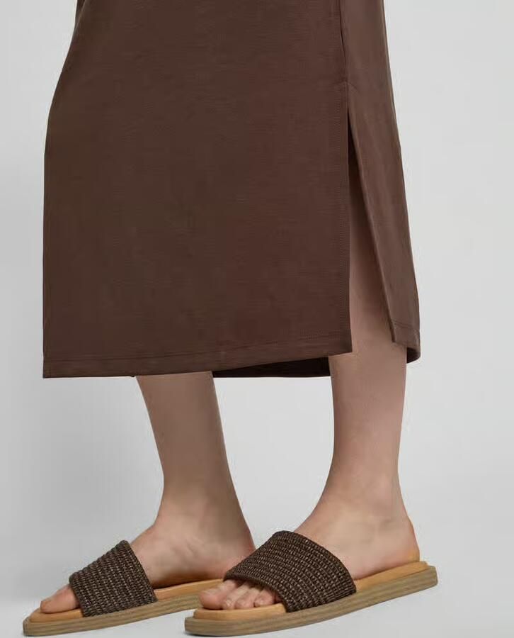 Jake*s Collection midi-jurk van modalmix met ronde hals