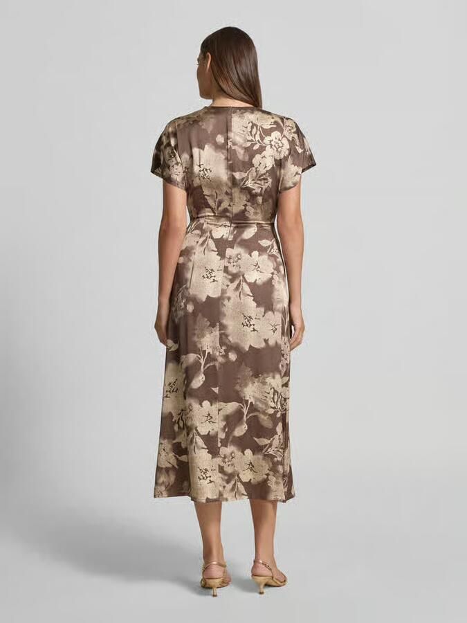 Jake*s Collection midi-jurk van viscose met cascadehals