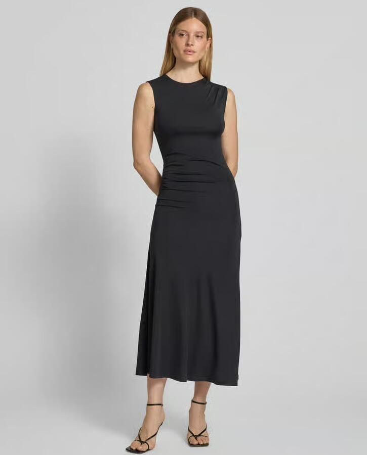 Jake*s Collection midi-jurk van viscosemix met draperieën - Foto 3