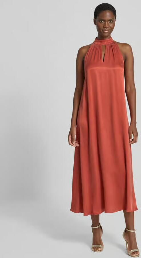 Jake*s Collection midi-jurk van viscosemix met halter - Foto 4