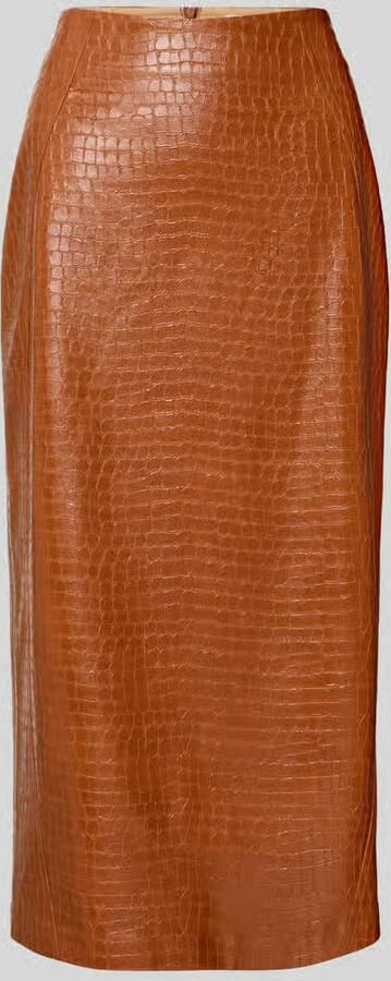 Jake*s Collection Midirok in Leerlook met Loopsplit - Foto 2