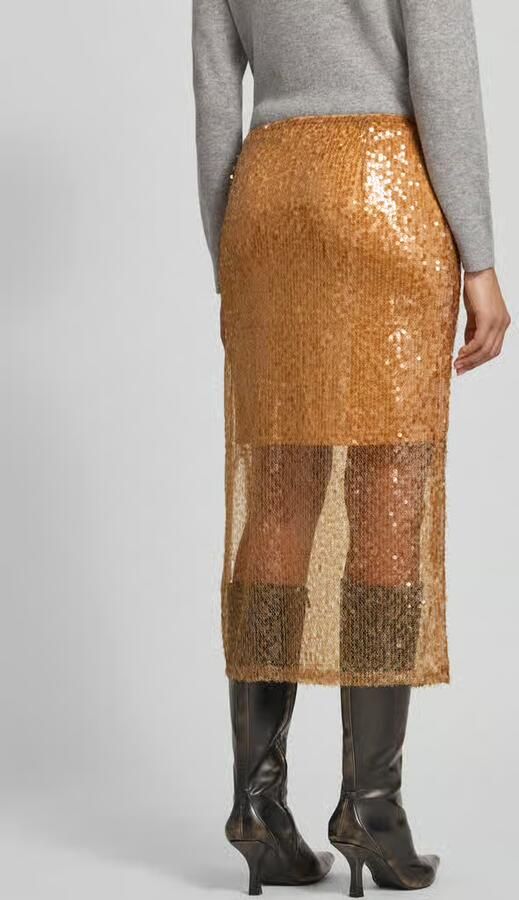 Jake*s Collection Midirok in semi-transparante laagjeslook