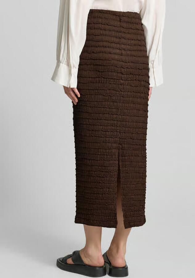 Jake*s Collection Midirok met structuurpatroon en elastische tailleband