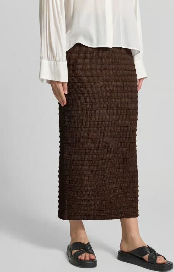Jake*s Collection Midirok met structuurpatroon en elastische tailleband - Foto 3