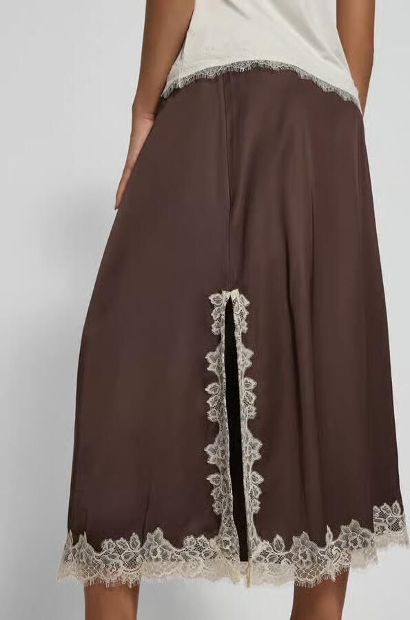 Jake*s Collection Midirok van viscose met kant