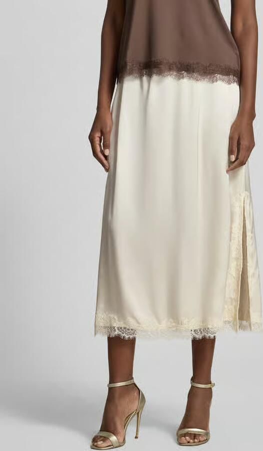 Jake*s Collection Midirok van viscose met kant - Foto 2
