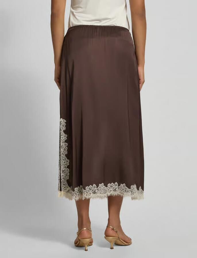 Jake*s Collection Midirok van viscose met kant - Foto 2