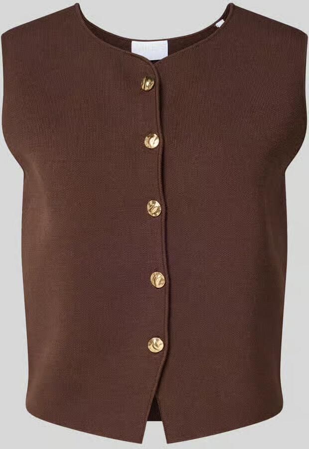 Jake*s Collection Mouwloos vest van viscosemix met ronde hals - Foto 2