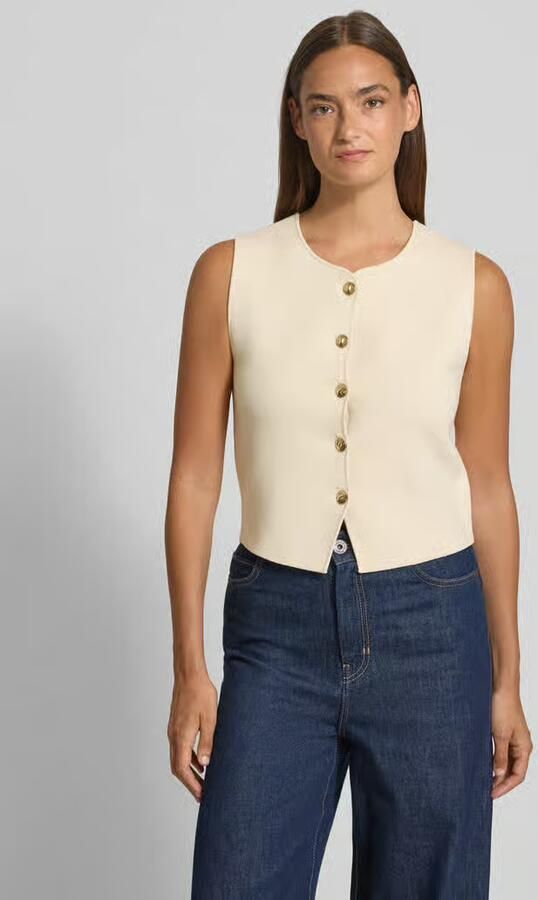 Jake*s Collection Mouwloos vest van viscosemix met ronde hals - Foto 4