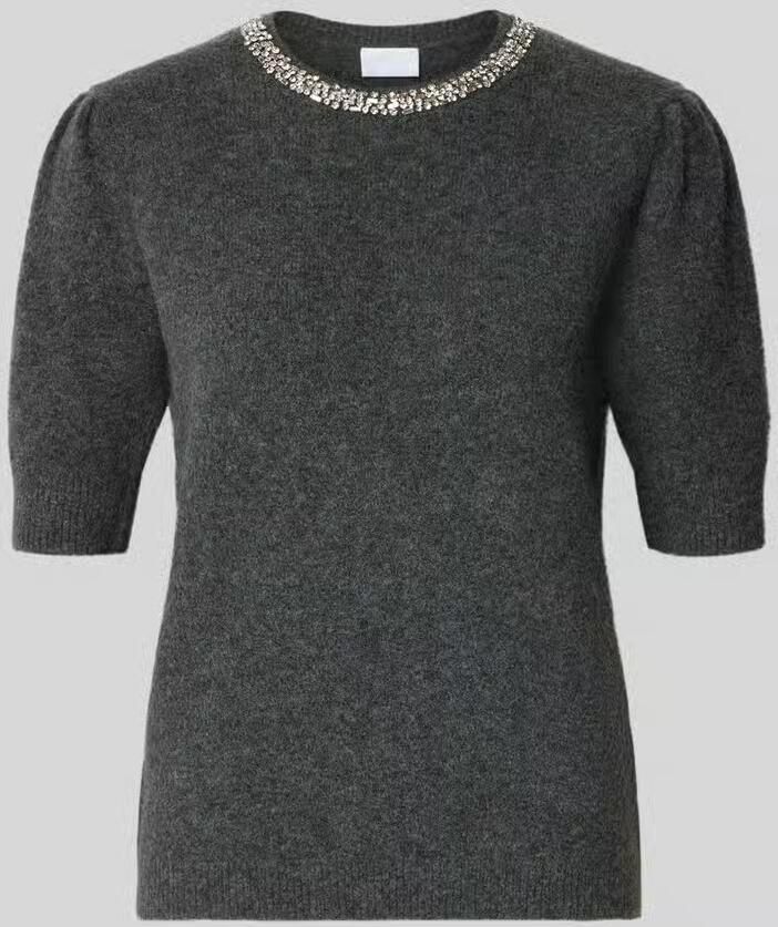 Jake*s Collection Pullover met strasskraag van 'K106-EmbNeckPull'