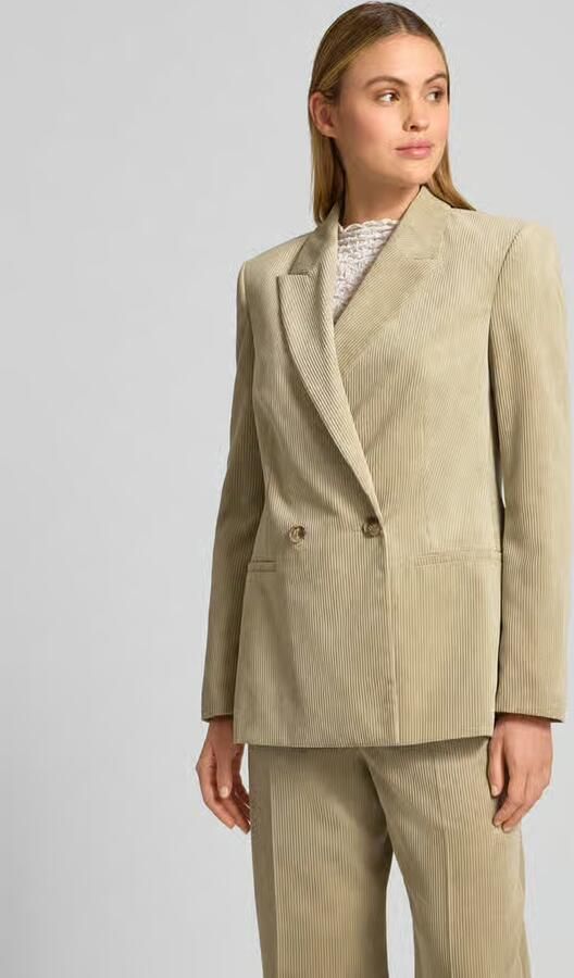 Jake*s Collection Regular fit blazer in ribcordlook met dubbele knoopsluiting - Foto 2