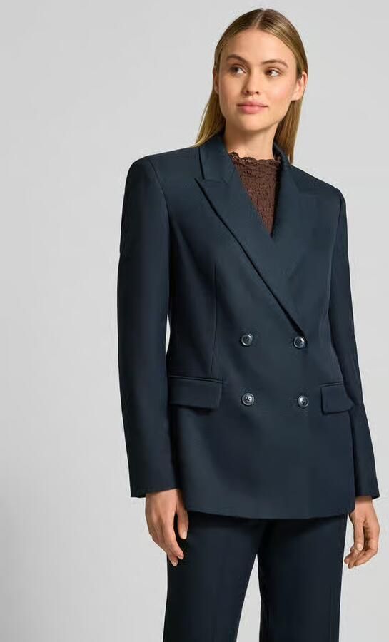 Jake*s Collection Regular fit blazer met viscose en dubbele knoopsluiting - Foto 3