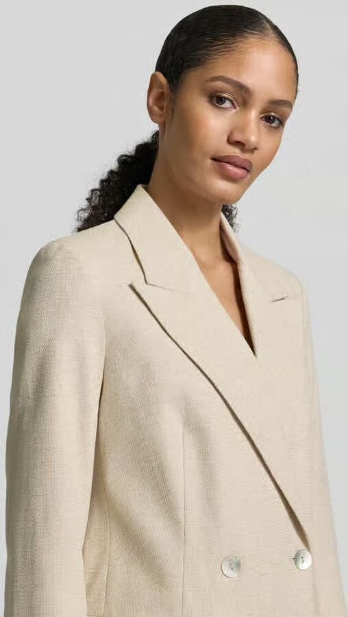 Jake*s Collection Regular fit blazer van mix van katoen en linnen met dubbele knoopsluiting
