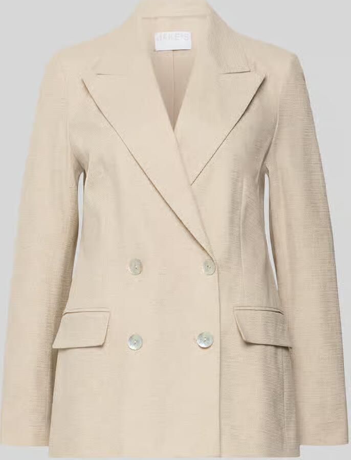Jake*s Collection Regular fit blazer van mix van katoen en linnen met dubbele knoopsluiting - Foto 2
