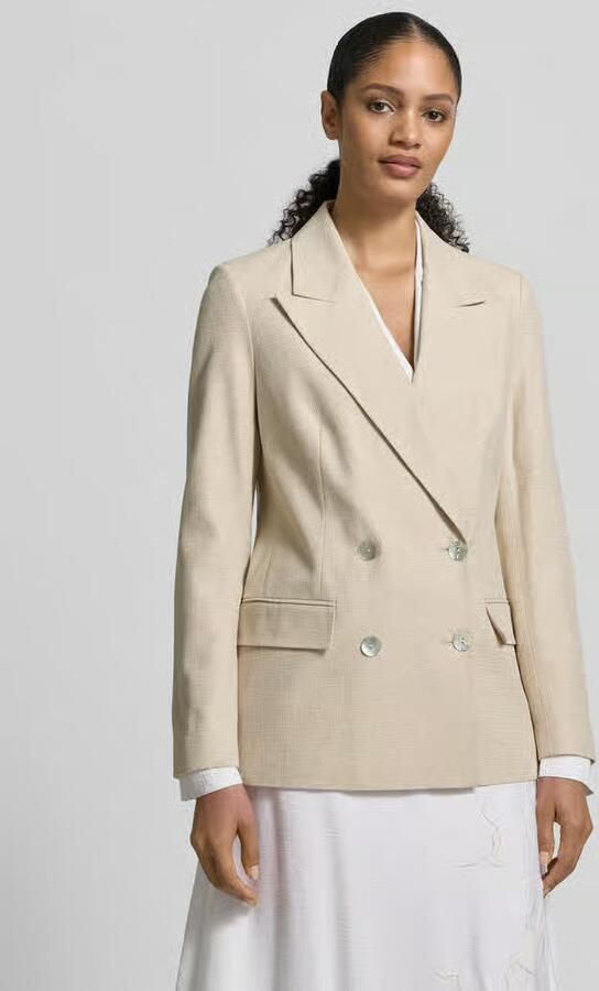 Jake*s Collection Regular fit blazer van mix van katoen en linnen met dubbele knoopsluiting - Foto 2