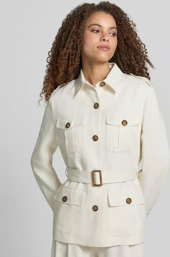 Jake*s Collection regular fit blazer van mix van linnen en viscose