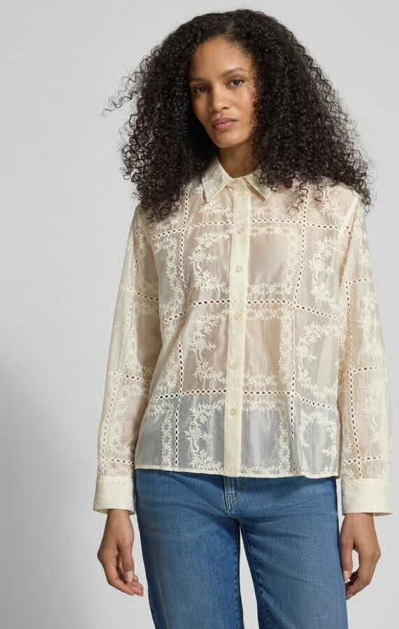Jake*s Collection Regular fit Blouse met Ajourwerk - Foto 3
