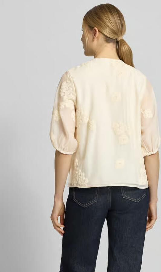 Jake*s Collection regular fit blouse met florale siergarnering - Foto 2