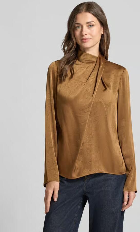 Jake*s Collection Regular fit blouse met lange mouwen van satijn - Foto 2