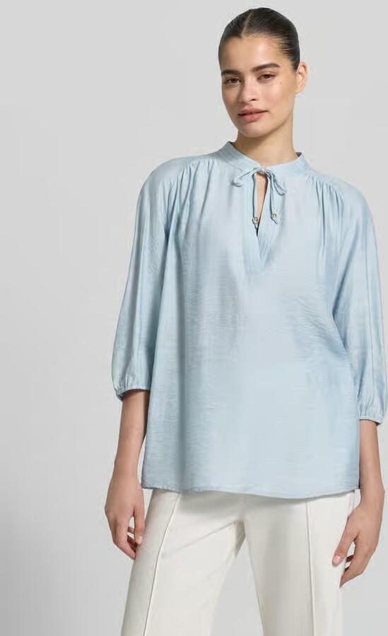 Jake*s Collection regular fit blouse met vetersluiting en 3 4-mouwen - Foto 3