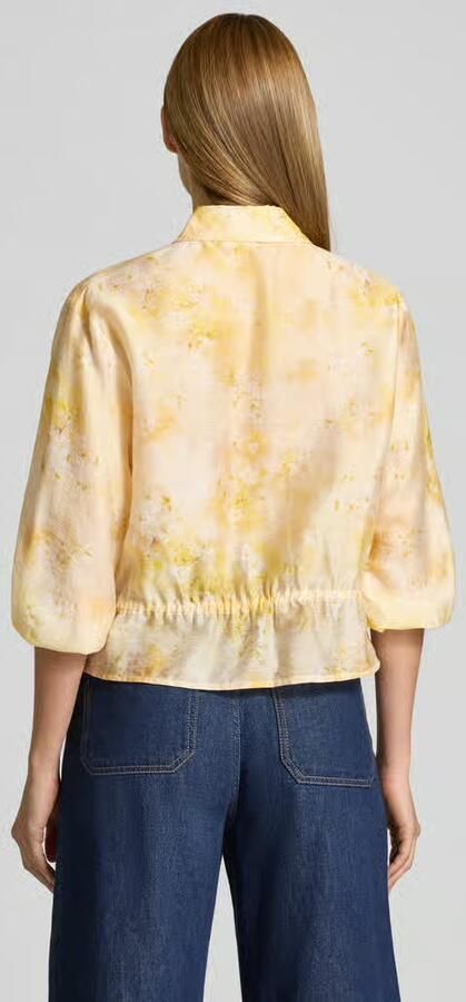 Jake*s Collection regular fit blouse van mix van linnen en lyocell met 3 4-mouw - Foto 3