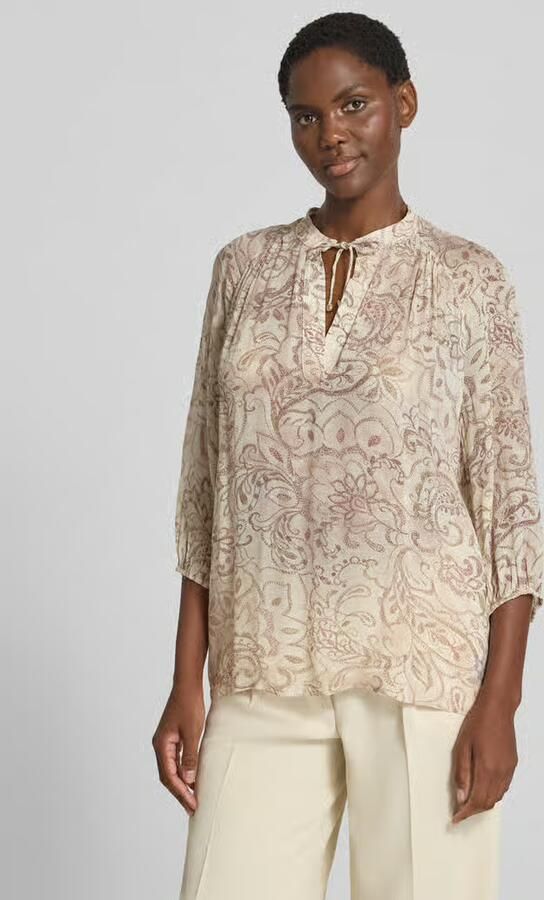 Jake*s Collection Regular fit 3 4-blouse met paisleymotief - Foto 3