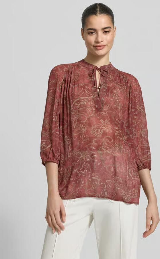 Jake*s Collection Regular fit 3 4-blouse met paisleymotief - Foto 2