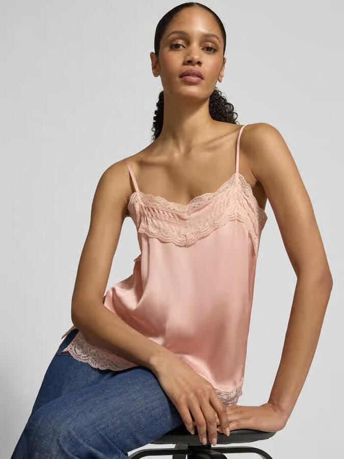 Jake*s Collection Regular fit blousetop met kant