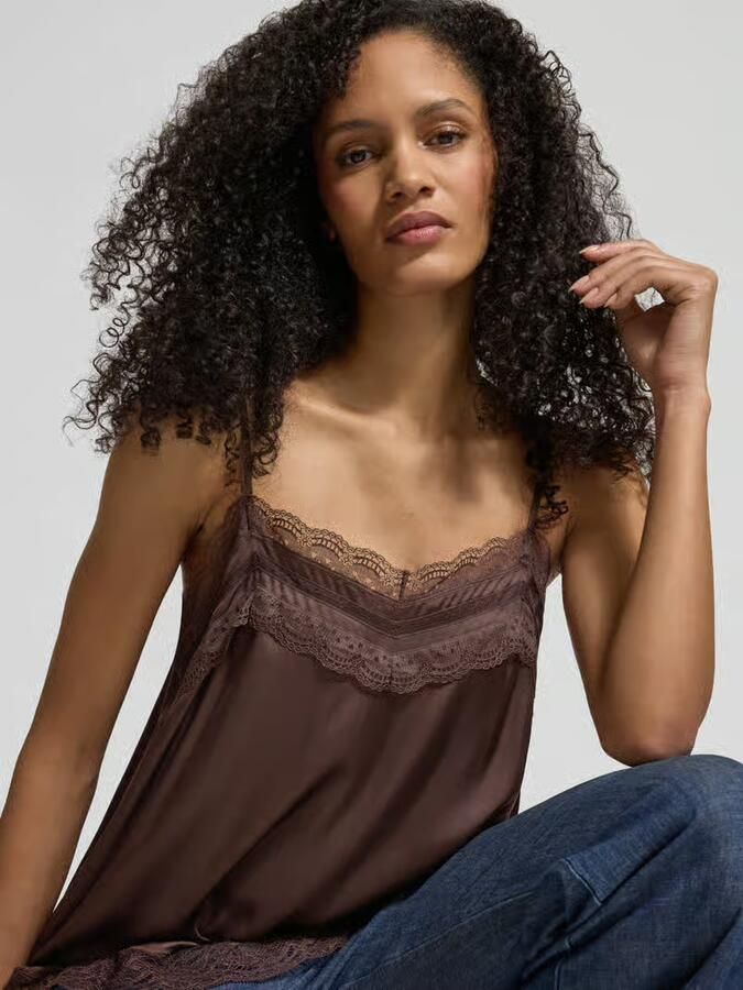 Jake*s Collection Regular fit blousetop met kant