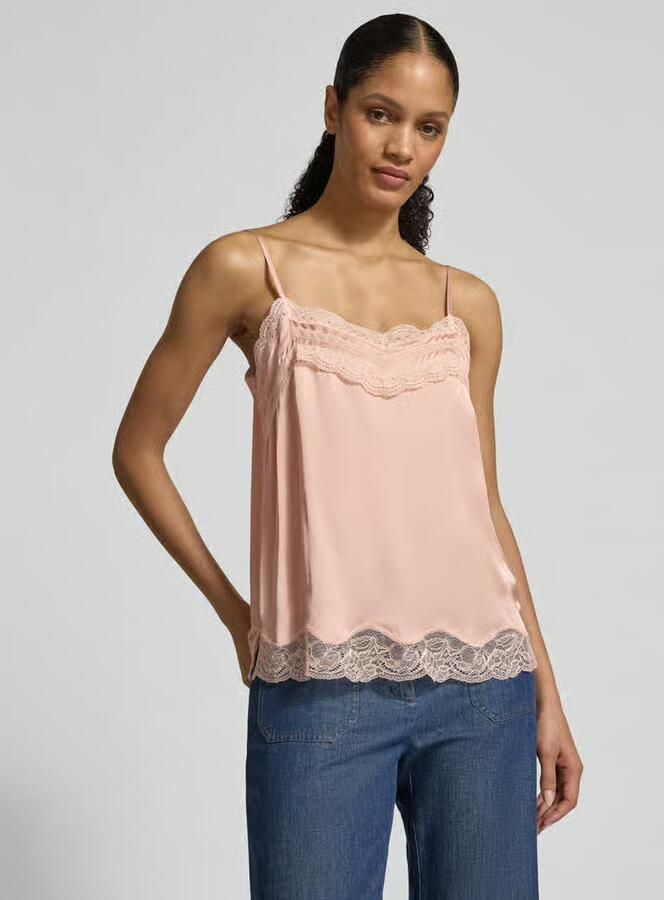 Jake*s Collection Regular fit blousetop met kant - Foto 2