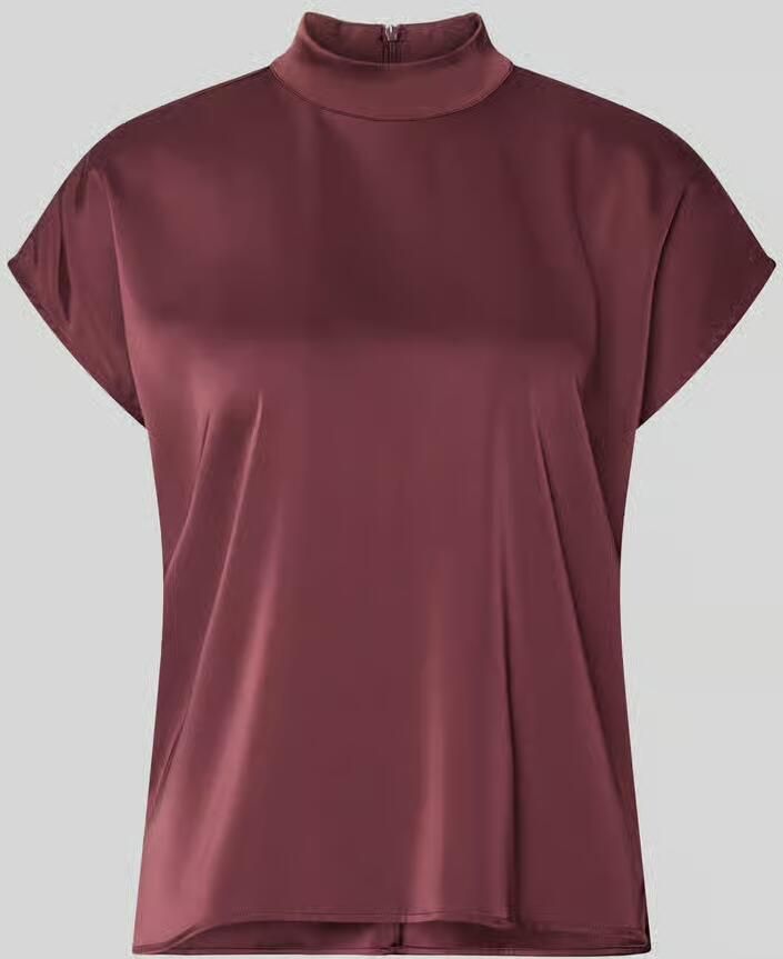 Jake*s Collection Satijnen blouseshirt met opstaande kraag
