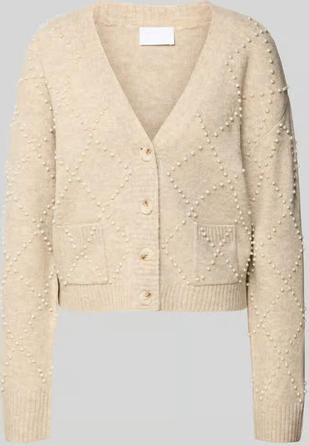 Jake*s Collection Regular fit gebreid jack met kralen