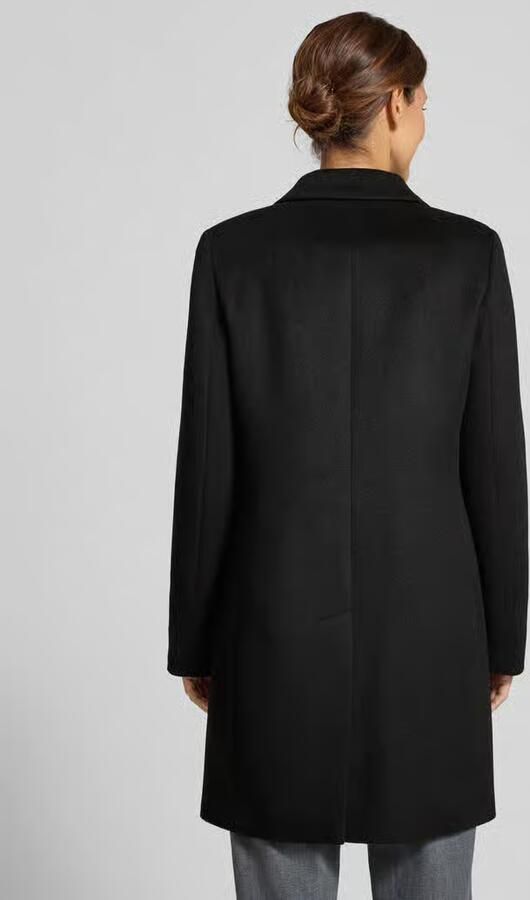 Jake*s Collection Regular fit lange jas met lanawol en reverskraag