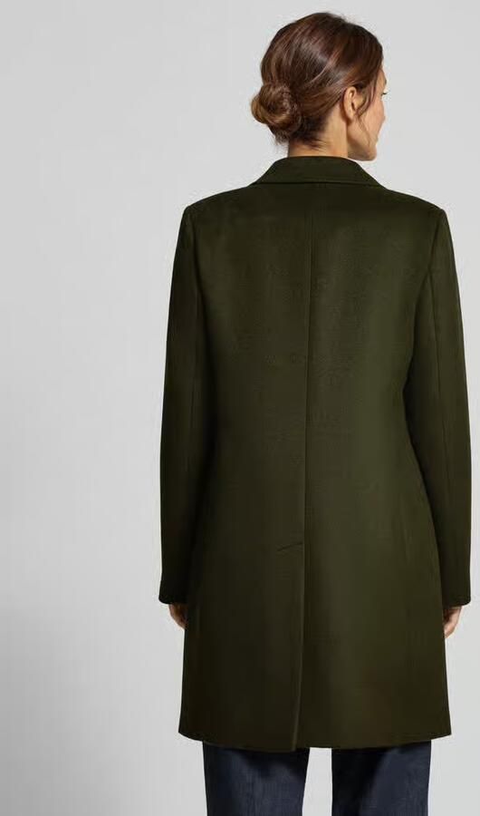Jake*s Collection Regular fit lange jas met lanawol en reverskraag