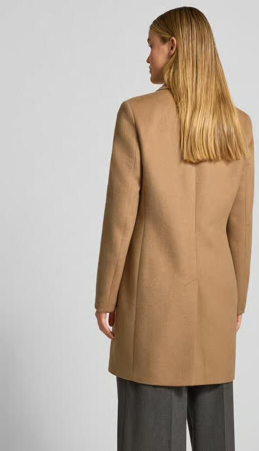 Jake*s Collection Regular fit lange jas met lanawol en reverskraag