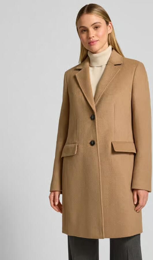 Jake*s Collection Regular fit lange jas met lanawol en reverskraag - Foto 2