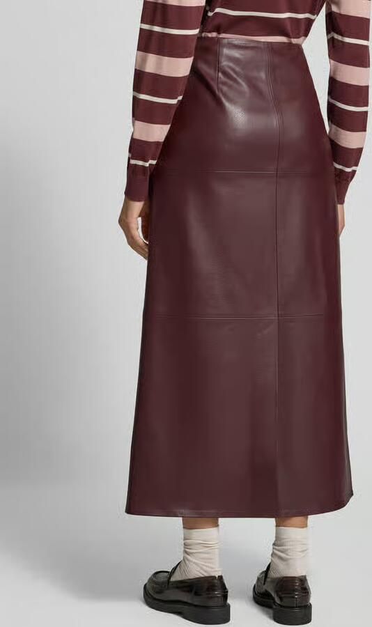 Jake*s Collection Regular fit midirok in leerlook