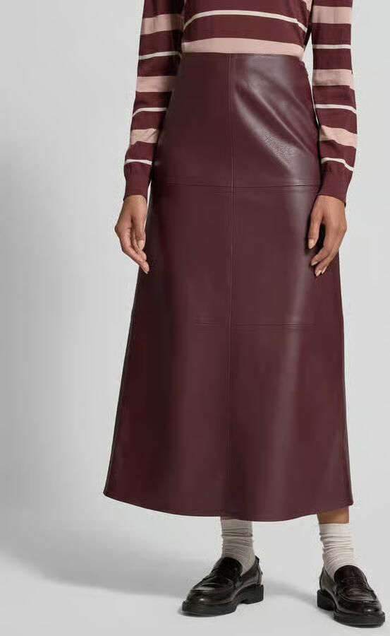 Jake*s Collection Regular fit midirok in leerlook - Foto 2