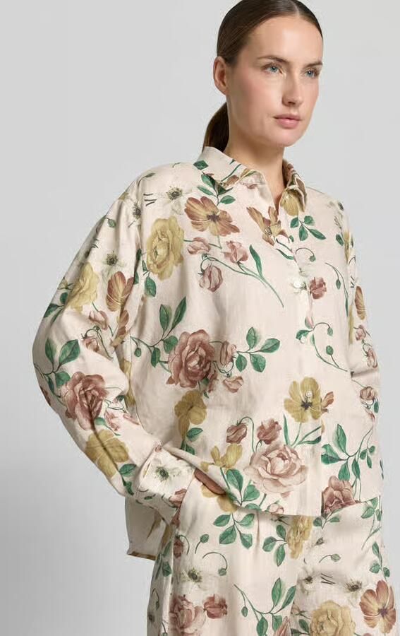 Jake*s Collection regular fit overhemdblouse van linnen