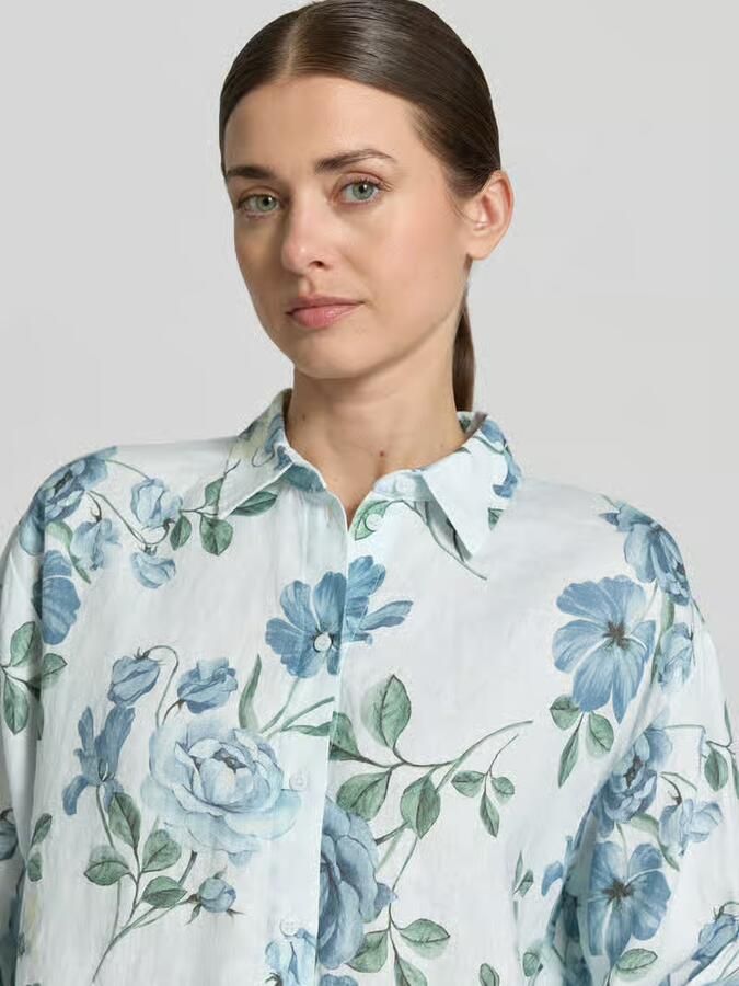 Jake*s Collection regular fit overhemdblouse van linnen