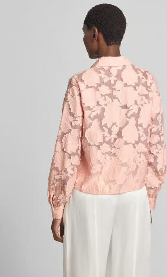 Jake*s Collection Regular fit overhemdblouse van viscosemix model 'B056-BurnoutFlwB' - Foto 3