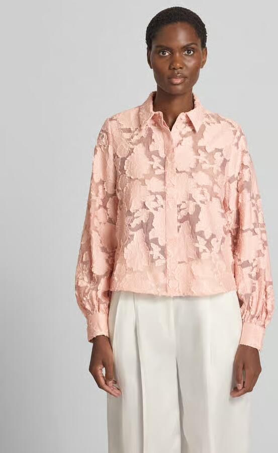 Jake*s Collection Regular fit overhemdblouse van viscosemix model 'B056-BurnoutFlwB' - Foto 2