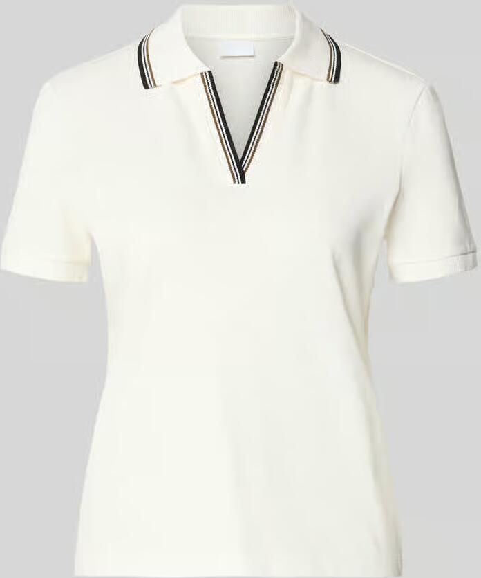 Jake*s Collection Regular fit poloshirt met V-hals en contraststrepen - Foto 2