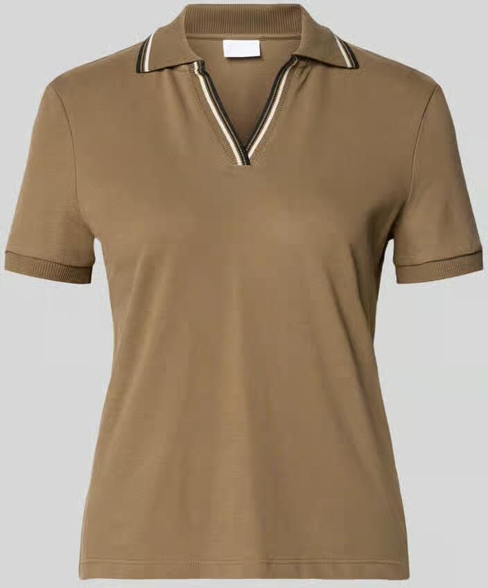 Jake*s Collection Regular fit poloshirt met V-hals en contraststrepen - Foto 2