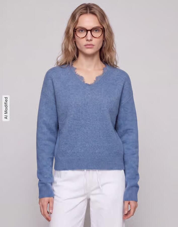 Jake*s Collection Pullover met kant aan de v-hals - Foto 2